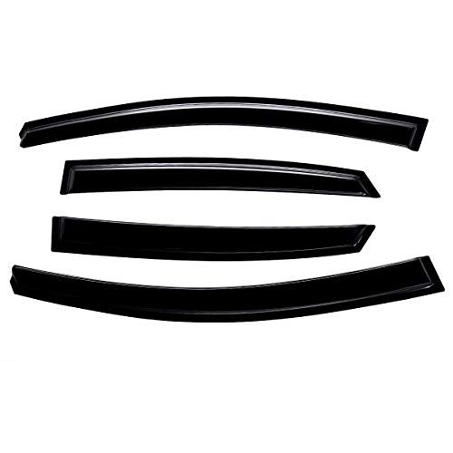 Lightronic واقي نافذة أوتوماتيكي خارجي ليتروينك شديد التحمل، يناسب نيسان سنترا 2013-2019، حماية من الأشعة فوق البنفسجية، واقي مطر، واقي هواء أصلي، تركيب سهل بدون حفر، دخاني داكن، 4 قطع - Image 4