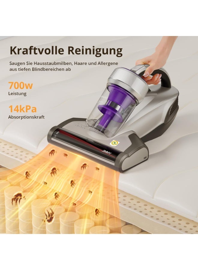 Jimmy Jv35 Mattress Vacuum Cleaner,700W Anti Dust Mite Bed Vacuum Cleaner With Uv Light Sterilization,14 Kpa Suction Power Corded Handheld Vacuum With Hepa Filter For Bed,Sofa,Pillows And More,Purple - Image 3