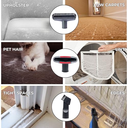 VACEXT 1.25 Inch Vacuum Brush Attachment Kit with Hose Adapter - Fit Vacuums Using 1-1/4'' Accessories (Wand/Hose Outer Diameter 1.25'') - For Small Shop Vacs: Horse Hair Dust Brush and More (6 Pack) - Image 3