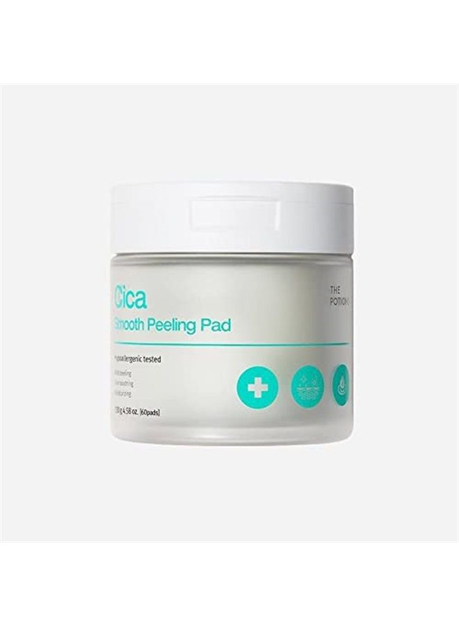 THE POTIONS Cica Smooth Peeling Pads, Acne prone skin, Calming, Balancing - Product of Korea - Image 1