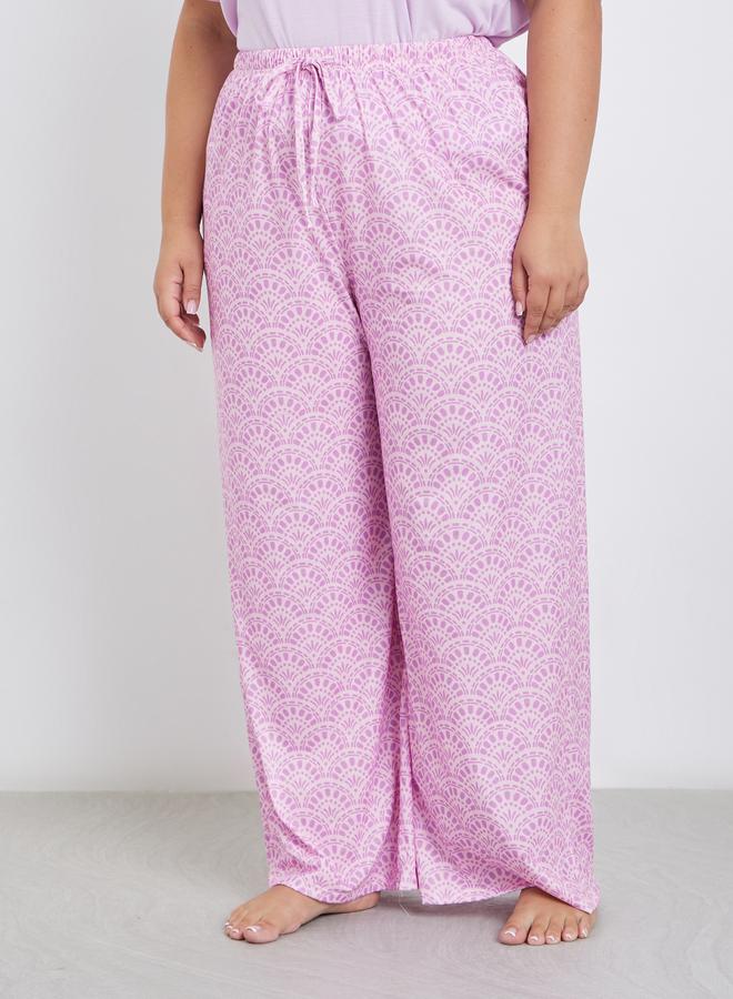 ستايلي طقم من بنطال بيجاما مخطط وتيشيرت بمقاس كبير - Image 5