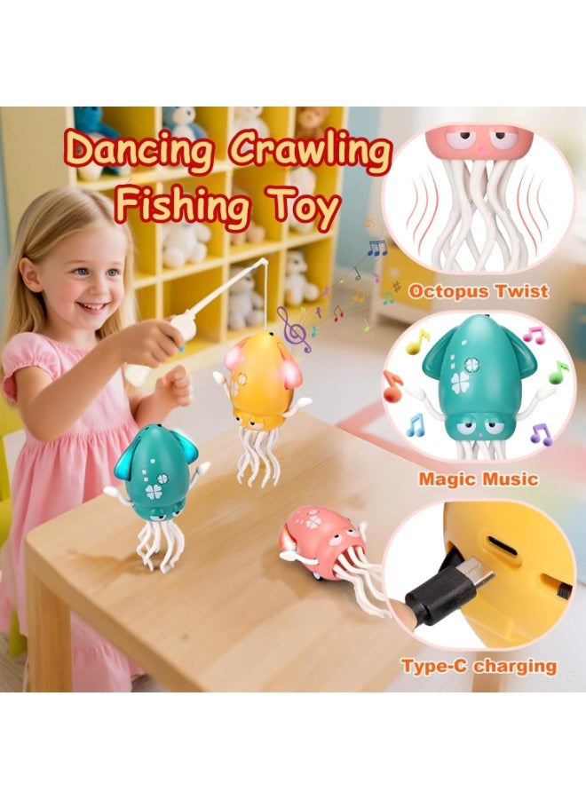 ESSEN Dancing Octopus Baby Toy, Electric Crawling Squid Tummy Time Toy, Rechargeable Magic Dancing Music Octopus Baby Toys for 3 4 5 6 Year Old Kids Boy Girl Birthday Gifts - Image 5
