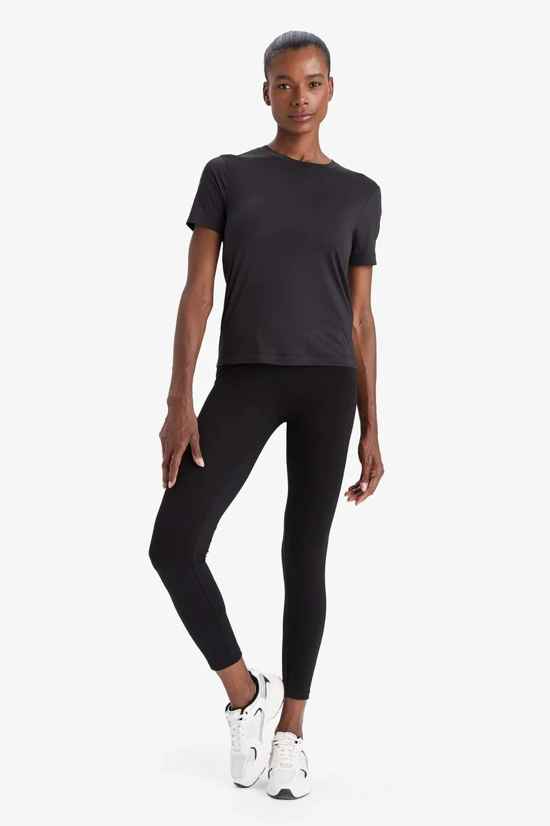 DeFacto DeFactoFit Standard Fit Sports Basic Black T-Shirt