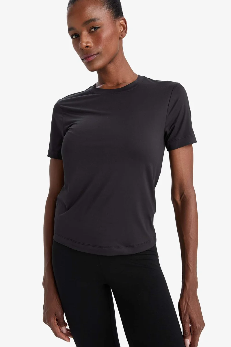 DeFacto DeFactoFit Standard Fit Sports Basic Black T-Shirt