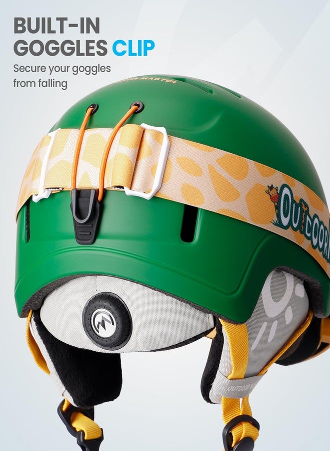 اوت دور ماستر طقم خوذة ونظارات تزلج للأطفال من OutdoorMaster، غلاف متين من البولي كربونات وبطانة من رغوة البوليسترين الموسع، خوذة ثلجية مزودة بـ 12 فتحة تهوية للتبريد، قرص قابل للتعديل، معتمدة للسلامة للأولاد والبنات - Image 4