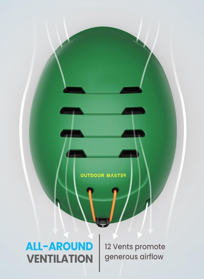 اوت دور ماستر طقم خوذة ونظارات تزلج للأطفال من OutdoorMaster، غلاف متين من البولي كربونات وبطانة من رغوة البوليسترين الموسع، خوذة ثلجية مزودة بـ 12 فتحة تهوية للتبريد، قرص قابل للتعديل، معتمدة للسلامة للأولاد والبنات - Image 3