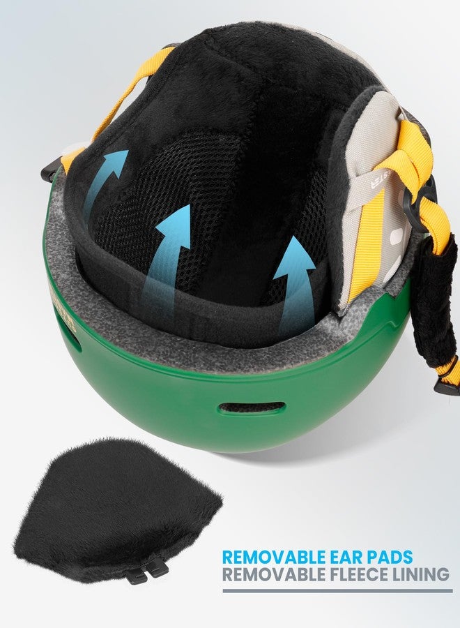 اوت دور ماستر طقم خوذة ونظارات تزلج للأطفال من OutdoorMaster، غلاف متين من البولي كربونات وبطانة من رغوة البوليسترين الموسع، خوذة ثلجية مزودة بـ 12 فتحة تهوية للتبريد، قرص قابل للتعديل، معتمدة للسلامة للأولاد والبنات - Image 5