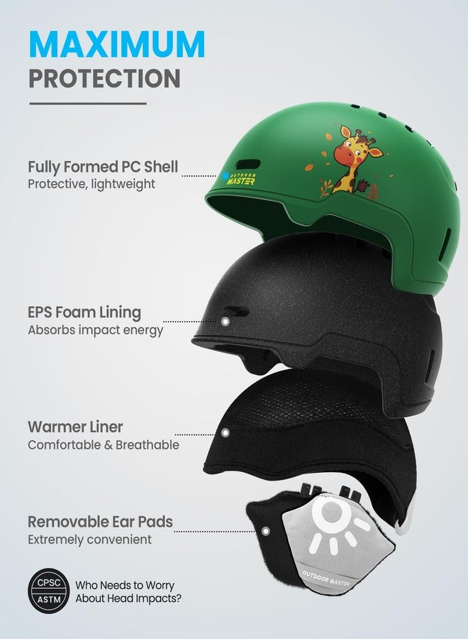 اوت دور ماستر طقم خوذة ونظارات تزلج للأطفال من OutdoorMaster، غلاف متين من البولي كربونات وبطانة من رغوة البوليسترين الموسع، خوذة ثلجية مزودة بـ 12 فتحة تهوية للتبريد، قرص قابل للتعديل، معتمدة للسلامة للأولاد والبنات - Image 2