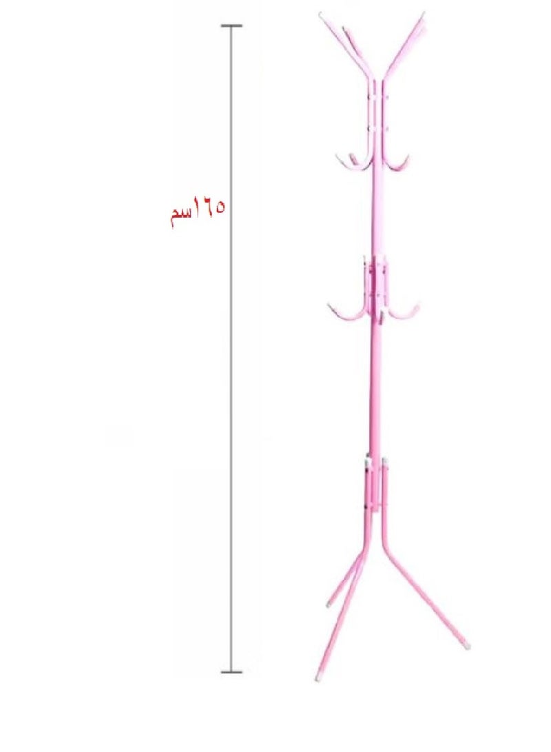 ماركة غير محددة علاقة الجواكت - حامل معدني مع ٦خطافات لتعليق المعاطف والقبعات والجواكيت والشمسيات والكرافتات والشنط ٤٢ × ١٦٥ سم( بينك)  - Image 2