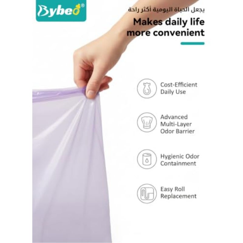 10 Pack Nappy Bin Refill Bags, Baby Waste Disposal Diaper Bag, Universal Nappy Bags, Smellproof Nappy Bin Liner Pails Disposal Systems, Compatible with Genie, Tommee Tippee Twist Click, Tec - Image 3