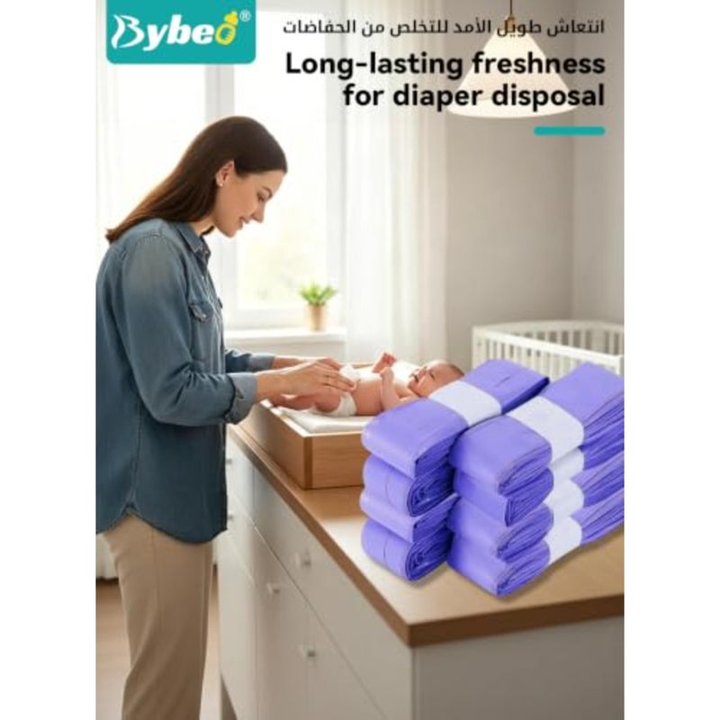 10 Pack Nappy Bin Refill Bags, Baby Waste Disposal Diaper Bag, Universal Nappy Bags, Smellproof Nappy Bin Liner Pails Disposal Systems, Compatible with Genie, Tommee Tippee Twist Click, Tec - Image 4