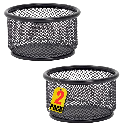 1InTheOffice Mesh Paper Clip Holder For desk, Paperclip Holder (2 Pack) - Image 1