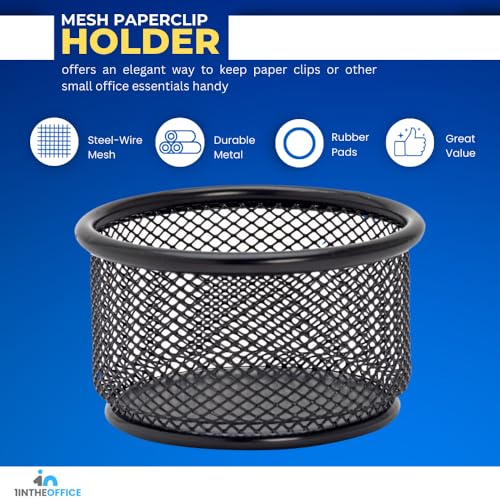 1InTheOffice Mesh Paper Clip Holder For desk, Paperclip Holder (2 Pack) - Image 2