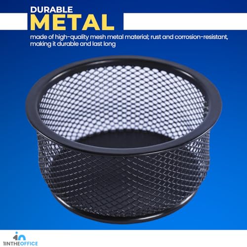 1InTheOffice Mesh Paper Clip Holder For desk, Paperclip Holder (2 Pack) - Image 3