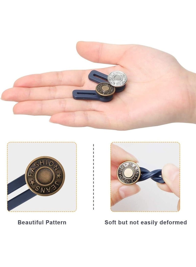 6 Pieces Pants Extender Button, for Jeans and Skirts, Convenient Metal Buttons, Adjustable Waist Belt Extenders, Waist Extender for Jeans for Women and Men - Image 2