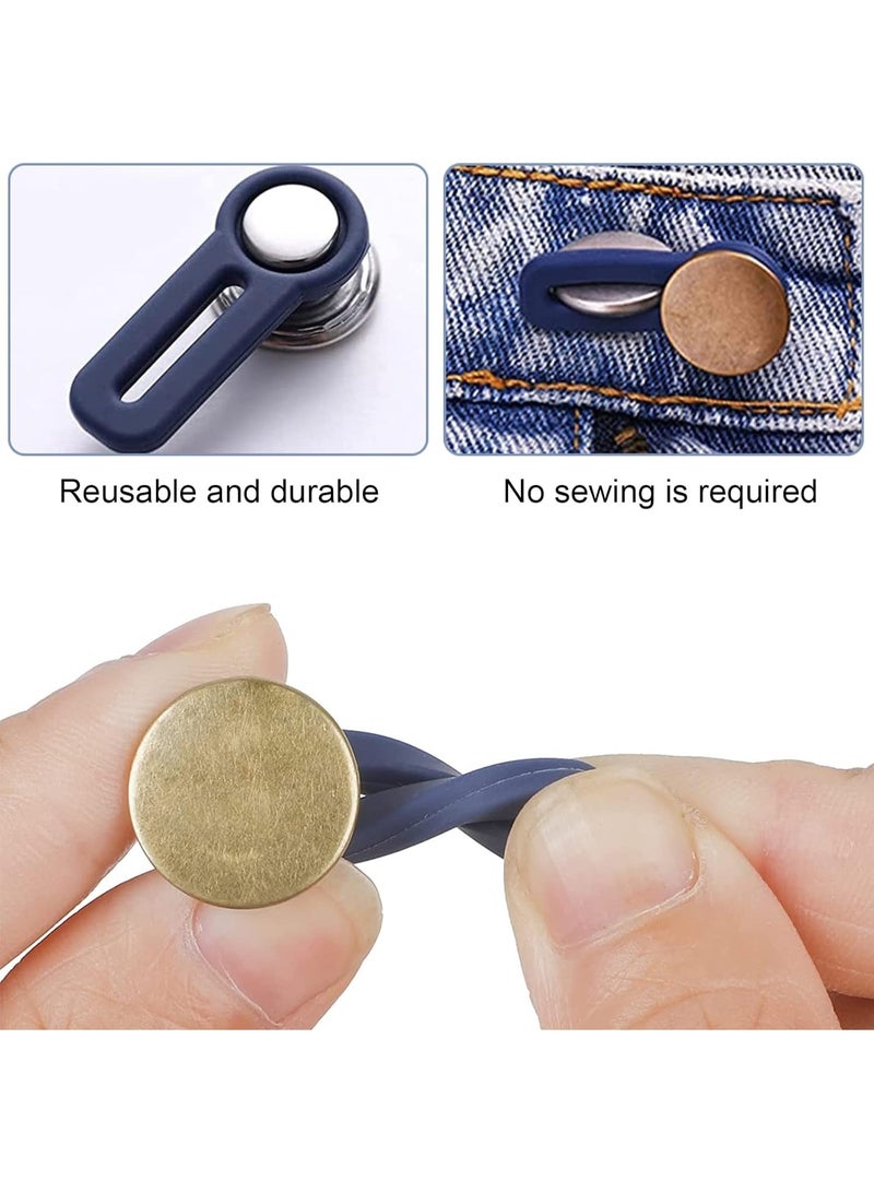 6 Pieces Pants Extender Button, for Jeans and Skirts, Convenient Metal Buttons, Adjustable Waist Belt Extenders, Waist Extender for Jeans for Women and Men - Image 5