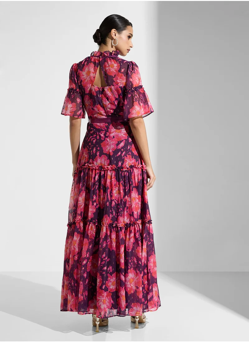 Frock and Frill Floral Printed Dress