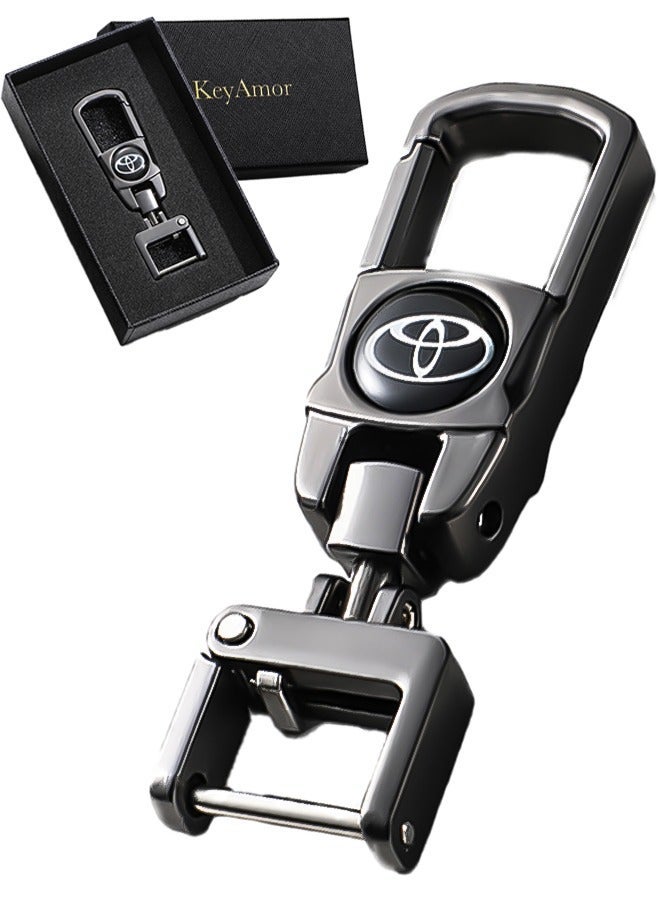 KeyAmor Luxury Metal Toyota Keychain for Adults – Stylish Car Key Holder with Secure Locking Mechanism, Sleek Design and Durable Build, Includes Premium Gift Box for an Elegant and Practical Gift. - Image 2