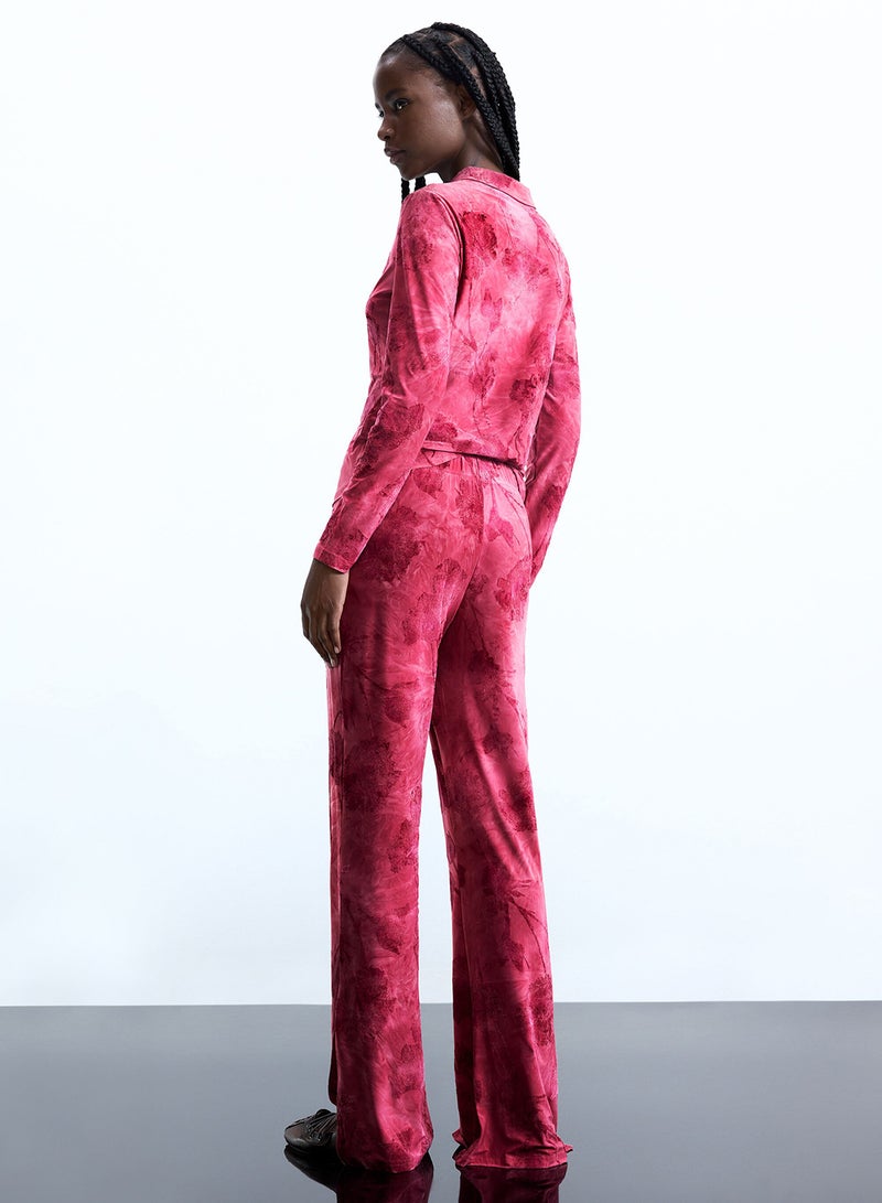 DESIGUAL Flared-Style Trousers In Devoré Fabric With Elastic Waistband - Image 4
