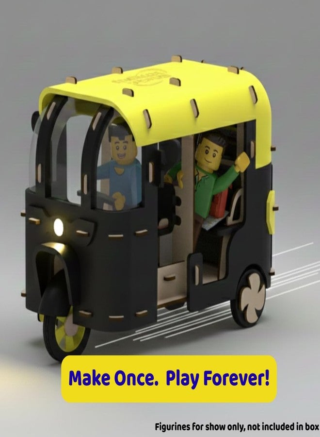 MakerVerse Auto Rickshaw Model Kit by MakerVerse | DIY Motor Kit with LED Headlights | Electricity Based STEM Science Project | Includes Motor, Electronics, Mechanical Parts | Great Gift for Girls & Boys 8-12 - Image 5