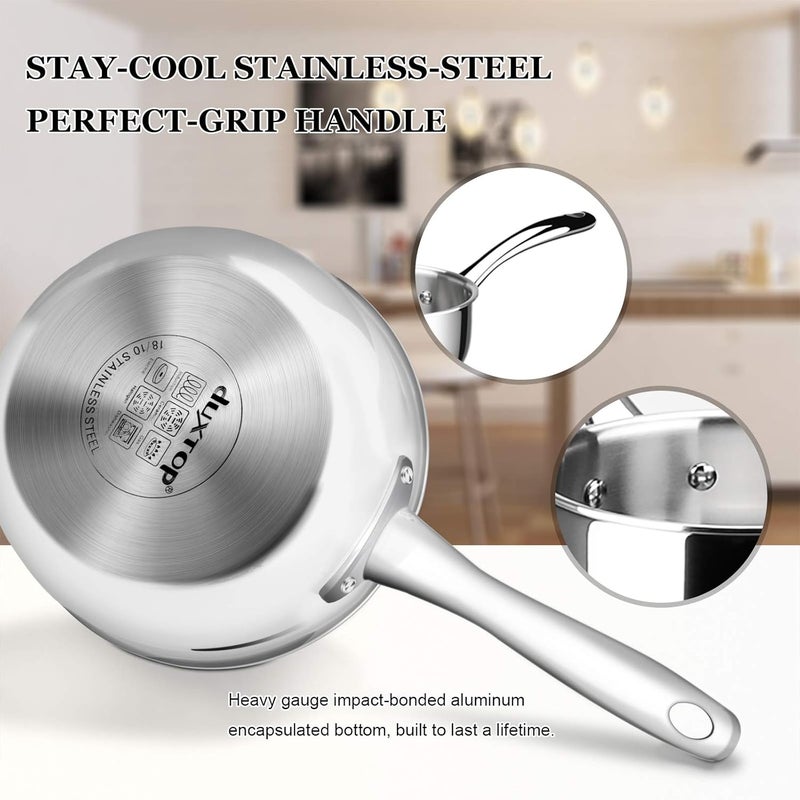 Duxtop Whole-Clad Tri-Ply Stainless Steel Saucepan with Lid, 3 Quart, Kitchen Induction Cookware - Image 3
