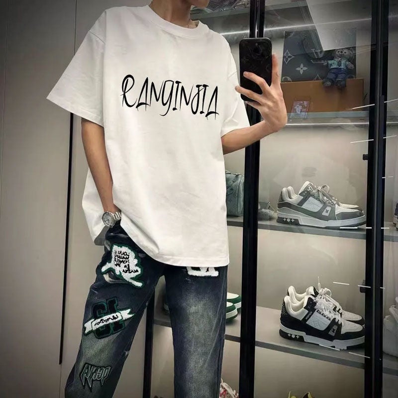 260 Grams Of Cotton Explosions Handsome Lightning Short Sleeve T-Shirt Design Sense Half Sleeve Plus Size Half Sleeve Jacket - Image 4