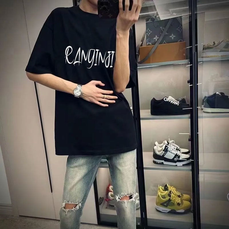 260 Grams Of Cotton Explosions Handsome Lightning Short Sleeve T-Shirt Design Sense Half Sleeve Plus Size Half Sleeve Jacket - Image 5