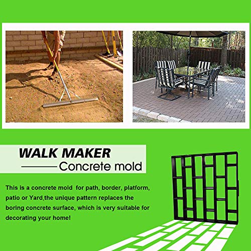 CJGQ Plus Size 19.7"x19.7"x1.7" Concrete Molds Walk Maker Reusable Path Brickform Stepping Stone Paver Lawn Patio Yard Garden DIY Walkway Pavement Moulds - Image 2