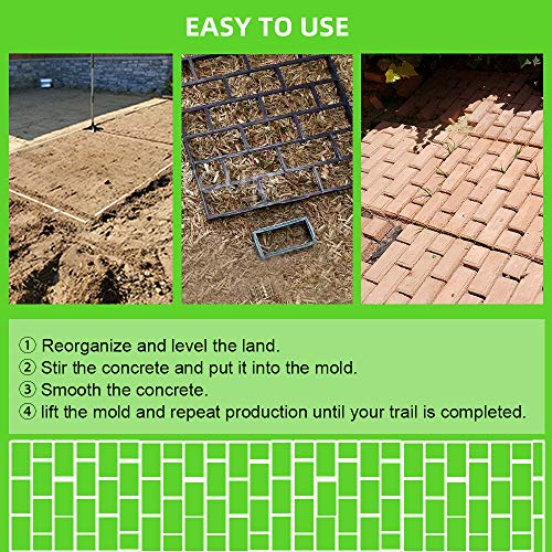 CJGQ Plus Size 19.7"x19.7"x1.7" Concrete Molds Walk Maker Reusable Path Brickform Stepping Stone Paver Lawn Patio Yard Garden DIY Walkway Pavement Moulds - Image 3