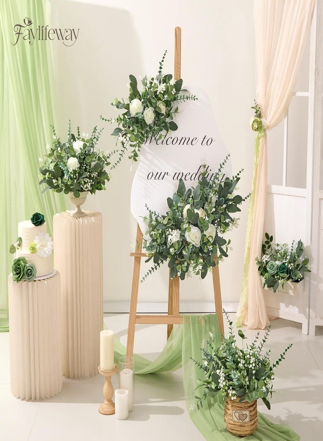 Faylifeway 120 Pcs 4 Kinds Mixed Faux Eucalyptus Stems, Baby Breath Flowers Artificial Bulk with Greenery Stems for DIY Bouquets Wedding Home Floral Greenery Decor - Image 4