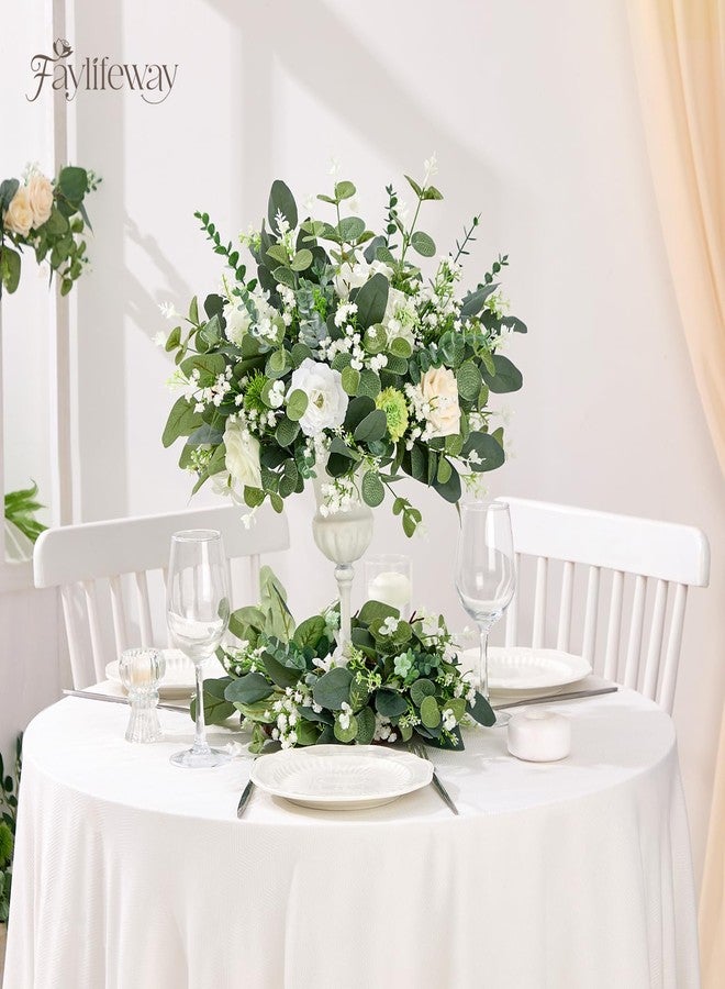 Faylifeway 120 Pcs 4 Kinds Mixed Faux Eucalyptus Stems, Baby Breath Flowers Artificial Bulk with Greenery Stems for DIY Bouquets Wedding Home Floral Greenery Decor - Image 3