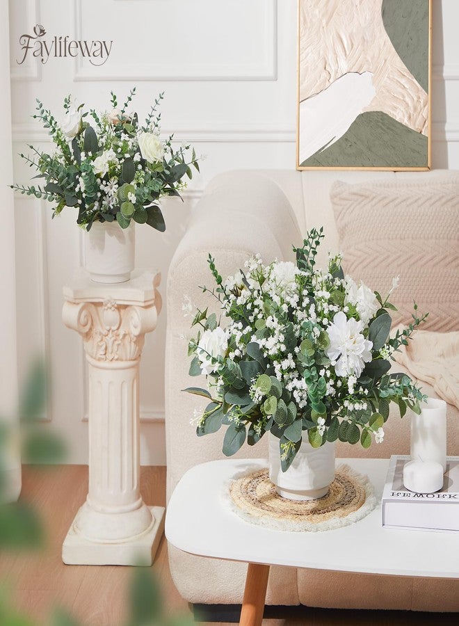 Faylifeway 120 Pcs 4 Kinds Mixed Faux Eucalyptus Stems, Baby Breath Flowers Artificial Bulk with Greenery Stems for DIY Bouquets Wedding Home Floral Greenery Decor - Image 2