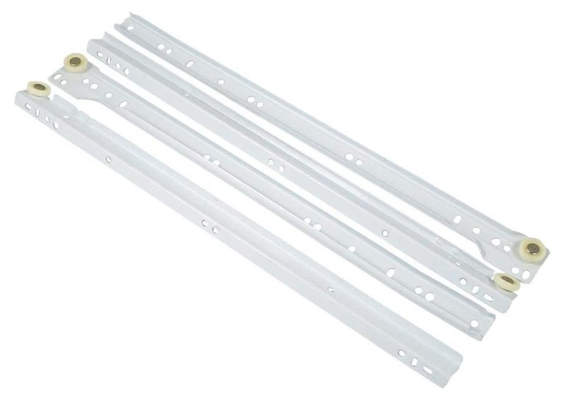 ROBUSTLINE Bottom Mounted Heavy Drawer Slides - White - 16 inch - 4 Pieces - Image 1