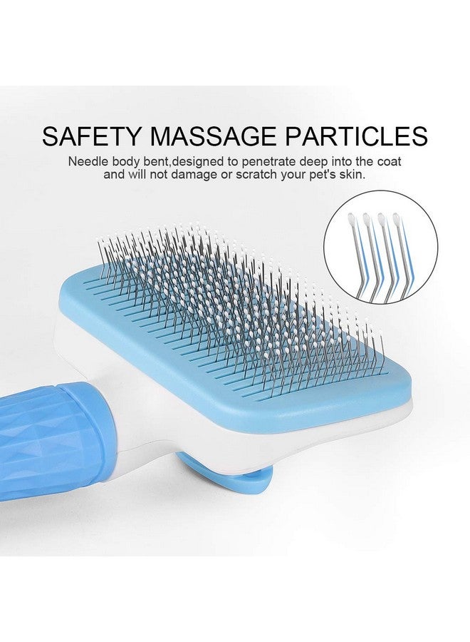 Self-Cleaning Hard Bristle Slicker Grooming Brush For Long- And Short-Haired Shedding Tangles And Gently Deshedding Grooming Comb Ideal For Dogs And Puppies - Color As Per Available - Image 2