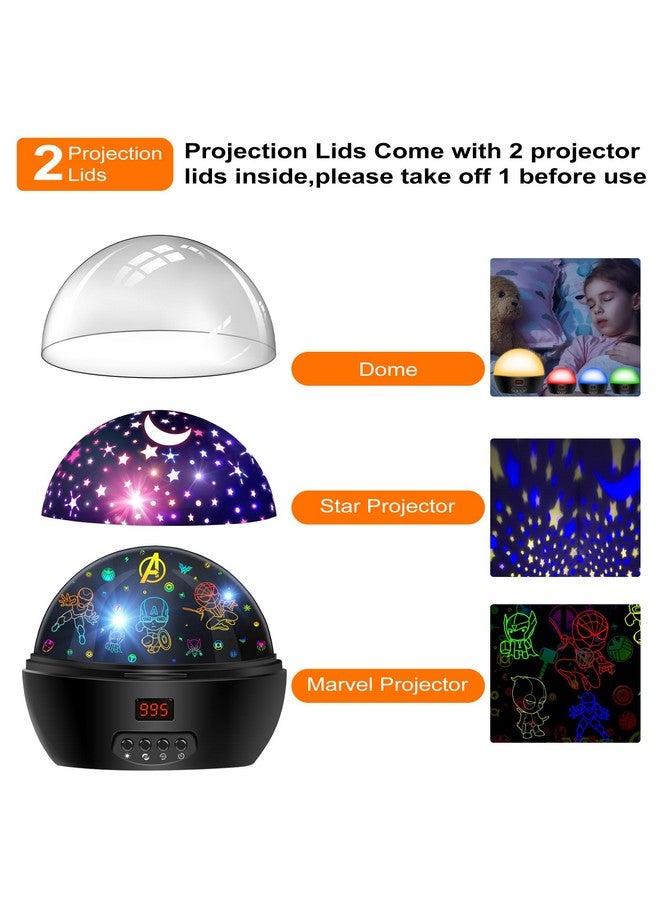 MOKOQI Kid Light Projector Superhero Toys For Boys 5-7 Avengers Night Light Projector With Timer For Kids Room, 360 Degree Rotation Toddler Nightlights With Spiderman Figurine Lamps And Star Projector - Image 5