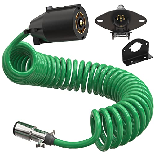 LATCH.IT 7 Pin to 6 Pin Trailer Adapter V2.0 | Weatherproof 7 pins to 6 pin Trailer Cable | Wire Stretches up to 8-feet! | 6 Pins to 7 Pin Trailer Adapter | Perfect Solution for Your Towing Rig - Image 1