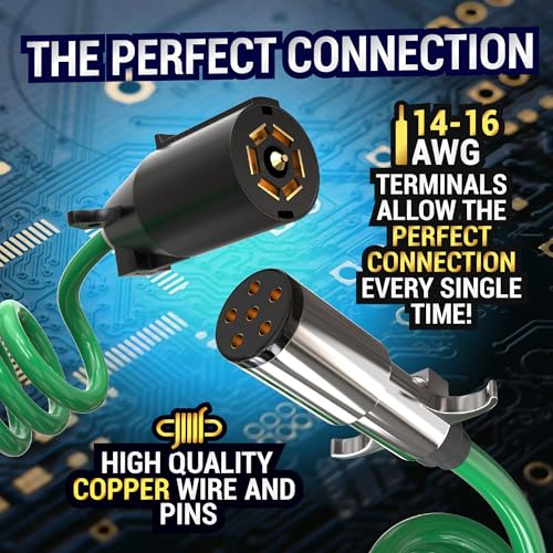 LATCH.IT 7 Pin to 6 Pin Trailer Adapter V2.0 | Weatherproof 7 pins to 6 pin Trailer Cable | Wire Stretches up to 8-feet! | 6 Pins to 7 Pin Trailer Adapter | Perfect Solution for Your Towing Rig - Image 3