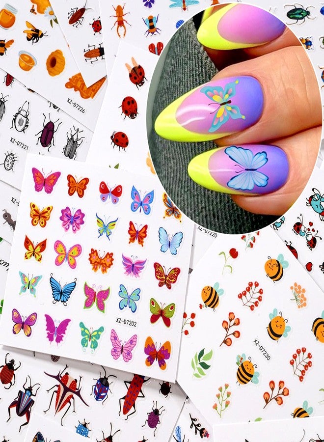 Snmzlc 30 Sheets Nail Art Stickers,Small Insect Butterfly Dragonfly Bee Nail Decals for Nails Design,3D Self Adhesive Supplies,Design Decoration Accessories for Women and GirlsUS361 (Insect) - Image 5