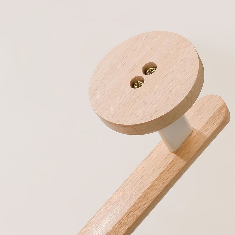 1 Piece Modern Curtain Fixing Hook Khaki No Drilling Required High Quality S Shaped Walnut Wood Base Wall Mounted Curtain Tieback Rustic Minimalist Style - Image 2