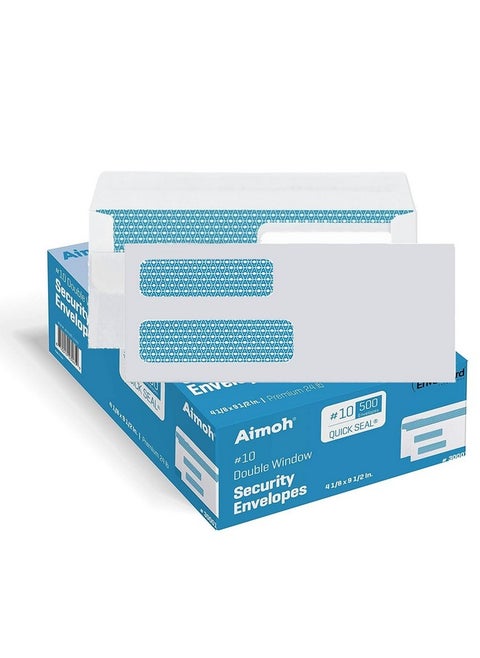 50010 Flip & Seal Double Window Security Envelopes For Invoices Statements & Legal Documents Selfsealing Adhesive Seal Security Tinted Size 4 ⅛ X 9 ½ 24Lb 500 Count (30110)