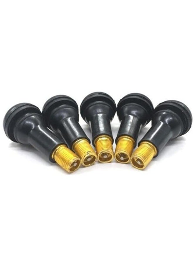 بيعتكلها TR414 سيقان صمامات إطارات مطاطية بدون أنابيب قابلة للتركيب السريع لإطارات السيارات والدراجات النارية وملحقات عجلات المركبات الرباعية (عبوة من 5 قطع)  - Image 1