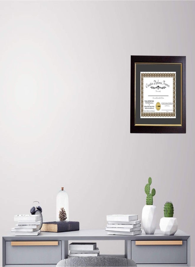 Creative Picture Frames 11x14 Mahogany Diploma Frame with Gold Rim Including Black Mat Glass and Installed Wall Hangers | Frame Holds 16x20 Media without Mat - Image 3