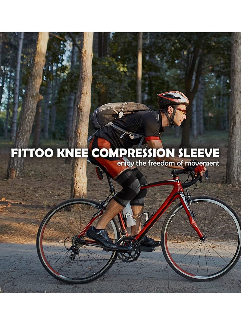 SYOSI Knee Brace Support with Adjustable Straps, Compression Knee Sleeve for Knee Discomfort, Suit for Running, Cycling, Tennis, Basketball and More Sports - Single - Image 4