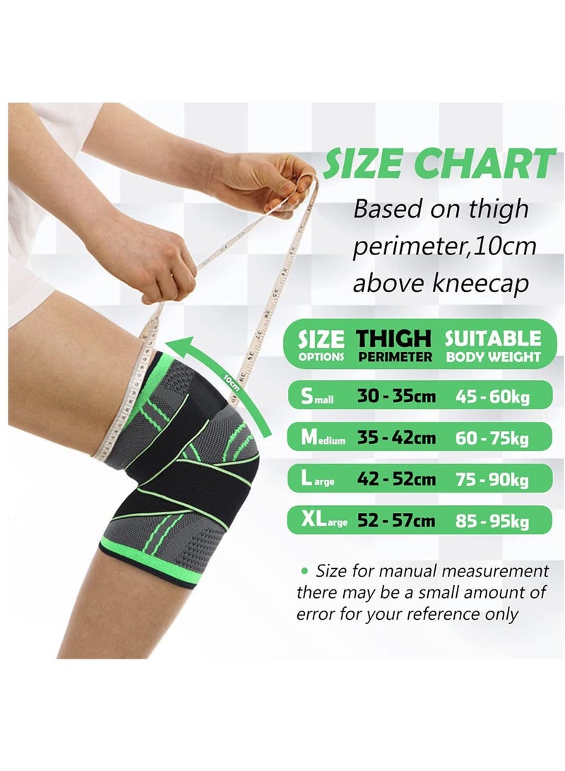 SYOSI Knee Brace Support with Adjustable Straps, Compression Knee Sleeve for Knee Discomfort, Suit for Running, Cycling, Tennis, Basketball and More Sports - Single - Image 5