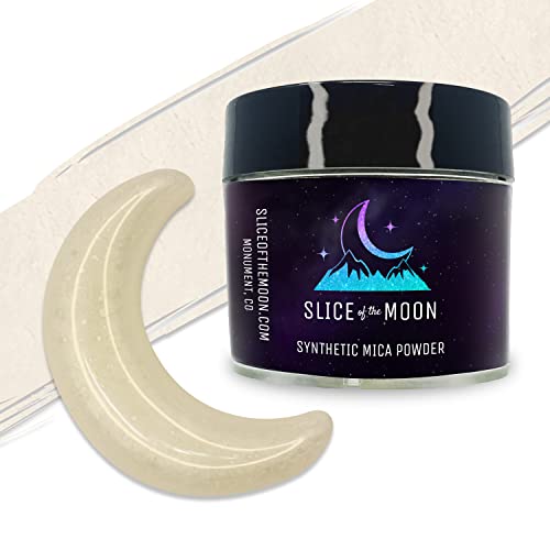 Slice of the Moon Satin White Mica Powder | Skin Safe, Fine Pigment Powder for Epoxy Resin, Body Butter, Lip Gloss, Candle Color Dye, Soap Colorant & Slime Pigment Dust â€” 0.42oz (12g) - Image 1