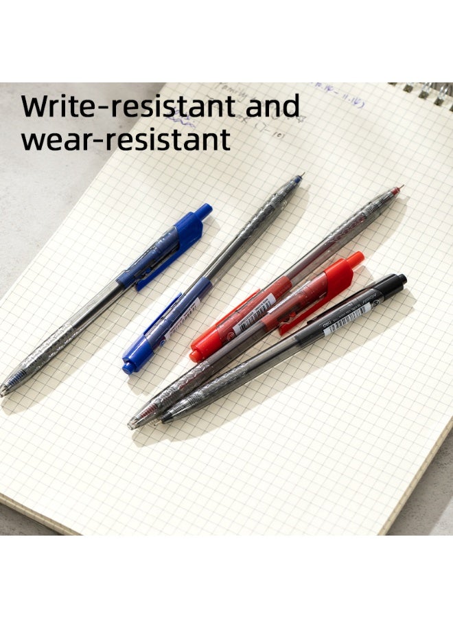 Deli EQ01340 Arrow Retractable Ballpoint Pens, 0.7mm Fine Point, Red Ink, Smooth Writing, Ergonomic Grip, 12 Pack. - Image 2