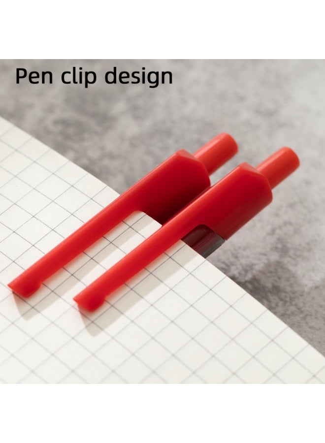 Deli EQ01340 Arrow Retractable Ballpoint Pens, 0.7mm Fine Point, Red Ink, Smooth Writing, Ergonomic Grip, 12 Pack. - Image 3