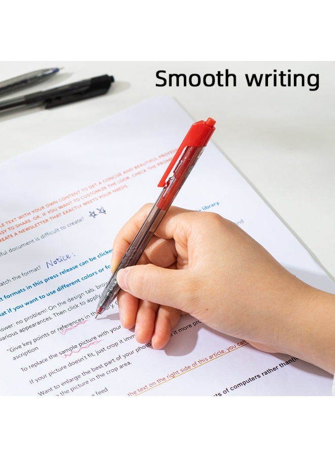 Deli EQ01340 Arrow Retractable Ballpoint Pens, 0.7mm Fine Point, Red Ink, Smooth Writing, Ergonomic Grip, 12 Pack. - Image 4