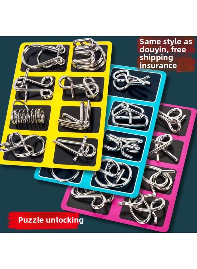 Generic - Nine Series Children's Educational Toys Primary School Students Untie Lock Release Children's Space Hands-on Educational Toys-Color:Unbutton Type A+type B+type C+type D - Image 1