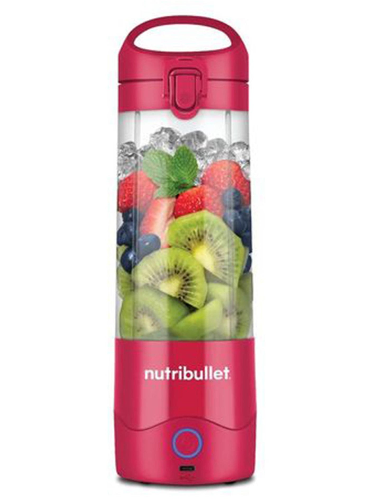 Portable Blender for Protein Shake, Smoothie, Frozen Fruit & Ice, Tritan Plastic, BPA-Free with Handled Sip Lid, USB-C Rechargeable 2200mAh Battery, Dishwasher Safe Parts, 475 ml 100 W NB-PB475M Magenta